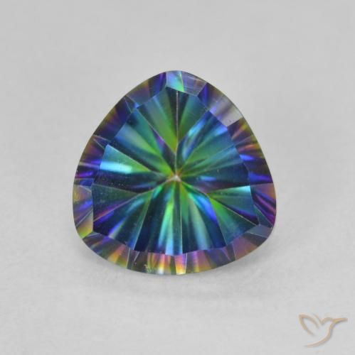 1.59ct طبيعي متعدد الألوان الكوارتز الغامض, مثلثى, VVS-VS