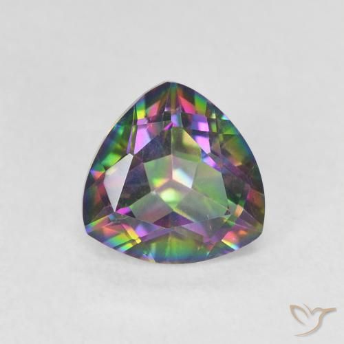 1.11ct طبيعي متعدد الألوان الكوارتز الغامض, مثلثى, VVS