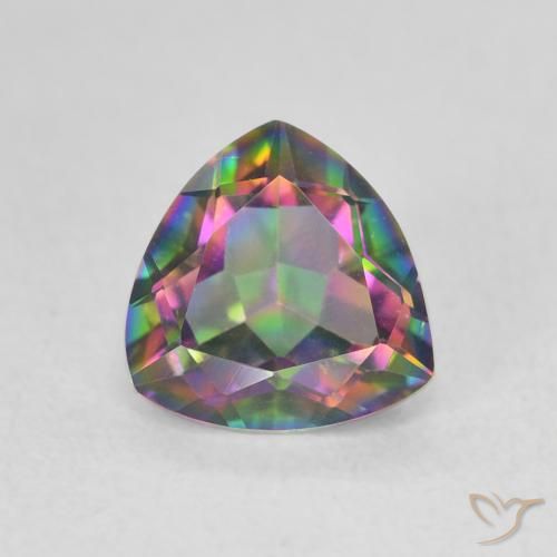 1.14ct طبيعي متعدد الألوان الكوارتز الغامض, مثلثى, VVS