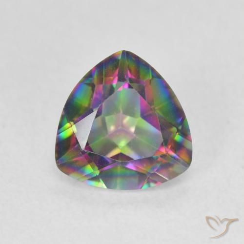 1.04ct طبيعي متعدد الألوان الكوارتز الغامض, مثلثى, VVS