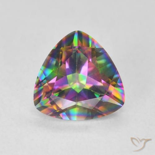 1.62ct طبيعي متعدد الألوان الكوارتز الغامض, مثلثى, VVS