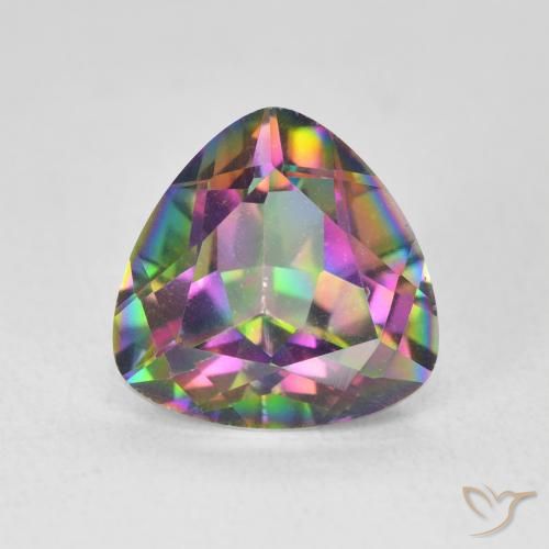 2.62ct طبيعي متعدد الألوان الكوارتز الغامض, مثلثى, قليلا جدا