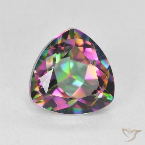 1.75ct طبيعي متعدد الألوان الكوارتز الغامض, مثلثى, قليلا جدا