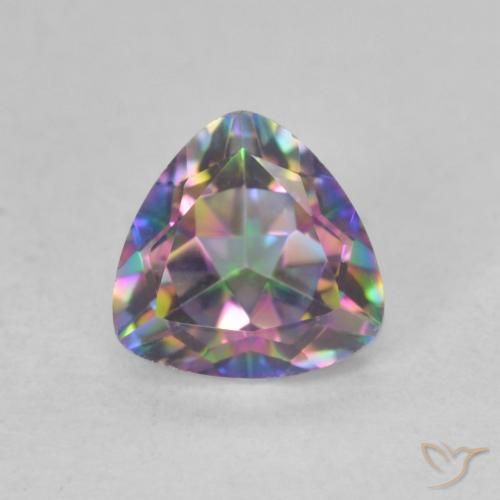 0.77ct طبيعي متعدد الألوان الكوارتز الغامض, مثلثى, VVS-VS