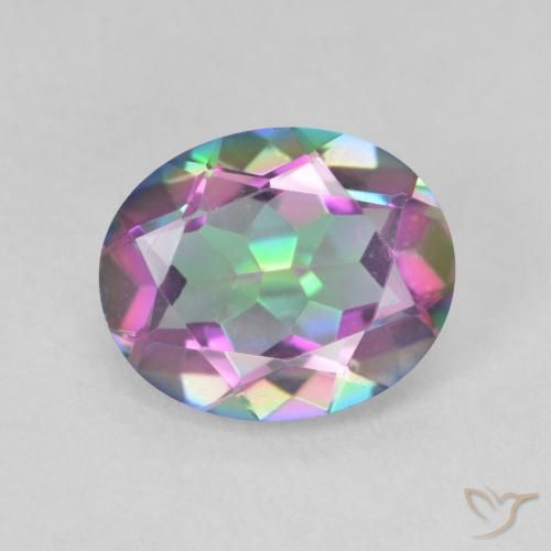 3.08ct طبيعي متعدد الألوان الكوارتز الغامض, بيضوي, VVS-VS