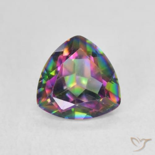 1.07ct طبيعي متعدد الألوان الكوارتز الغامض, مثلثى, VVS
