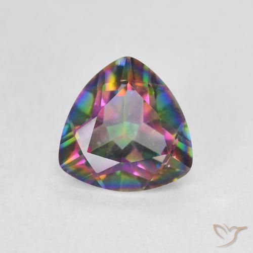 1.06ct طبيعي متعدد الألوان الكوارتز الغامض, مثلثى, VVS