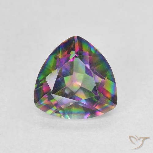 1.15ct طبيعي متعدد الألوان الكوارتز الغامض, مثلثى, VVS