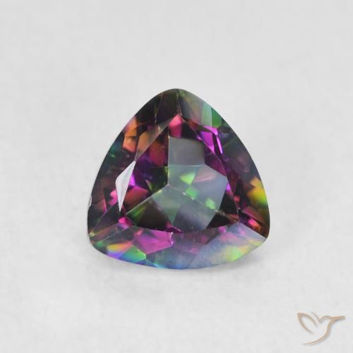 0.75ct طبيعي متعدد الألوان الكوارتز الغامض, مثلثى, VVS