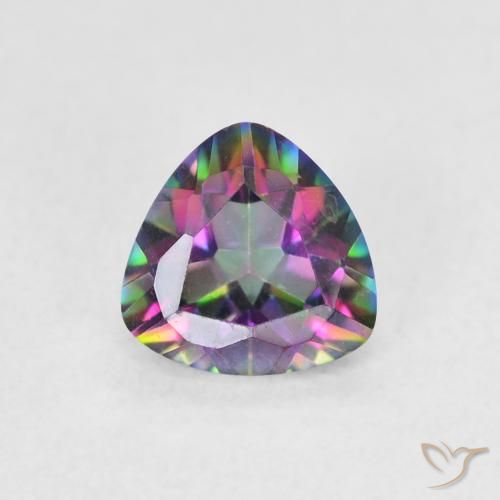 0.64ct طبيعي متعدد الألوان الكوارتز الغامض, مثلثى, VVS