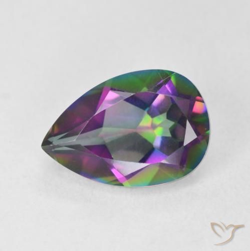 2.91ct طبيعي متعدد الألوان الكوارتز الغامض, شكل الكمثرى, VVS