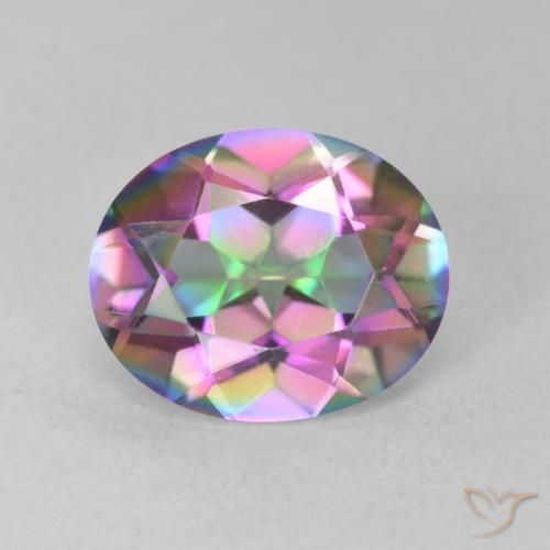 3.16ct طبيعي متعدد الألوان الكوارتز الغامض, بيضوي, VVS
