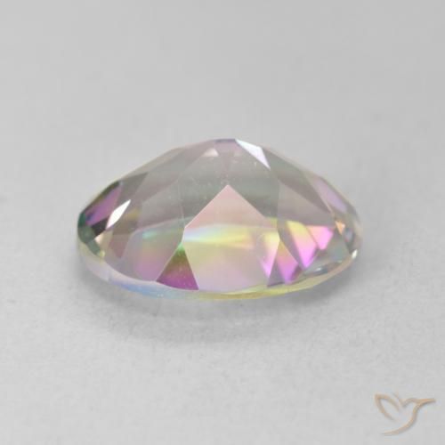 الكوارتز الغامض متعدد الألوان طبيعي، قصة بيضاوى، 3.16 قيراط، VVS
