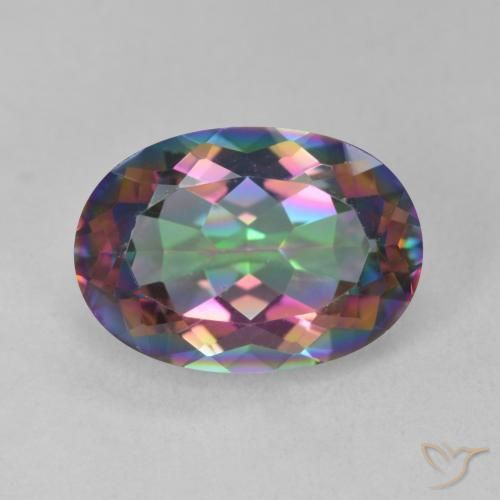 5.64ct طبيعي متعدد الألوان الكوارتز الغامض, بيضوي, VVS