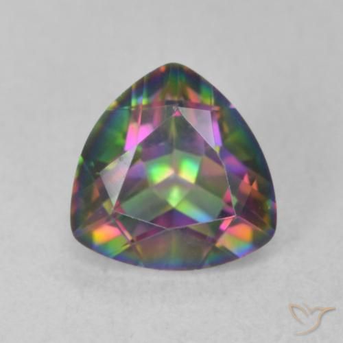 1.12ct طبيعي متعدد الألوان الكوارتز الغامض, مثلثى, VVS