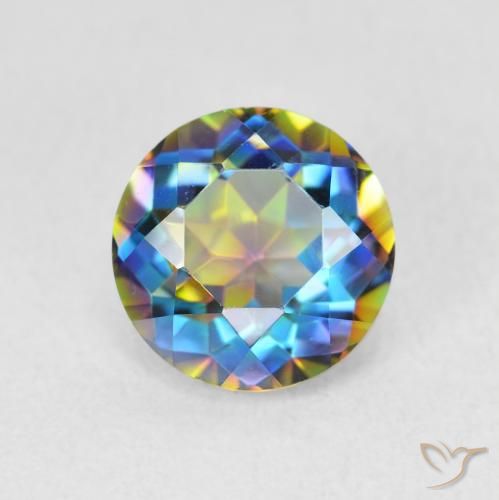 1.99ct طبيعي متعدد الألوان الكوارتز الغامض, دائري, VVS-VS