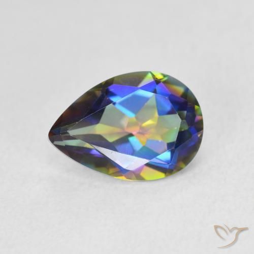1.78ct طبيعي متعدد الألوان الكوارتز الغامض, شكل الكمثرى, VVS