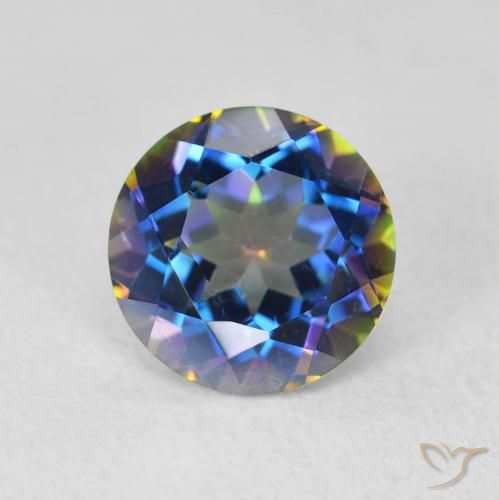 2.00ct طبيعي متعدد الألوان الكوارتز الغامض, دائري, VVS