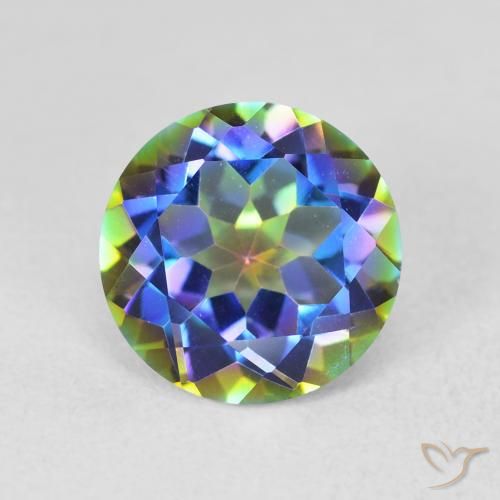 3.47ct طبيعي متعدد الألوان الكوارتز الغامض, دائري, VVS