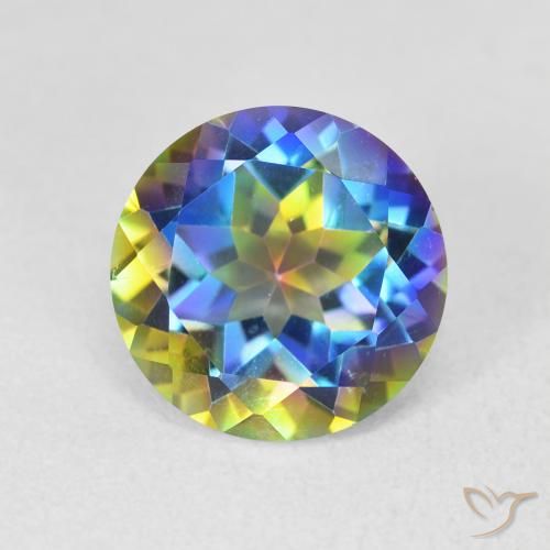 3.55ct طبيعي متعدد الألوان الكوارتز الغامض, دائري, VVS