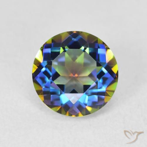 2.08ct طبيعي متعدد الألوان الكوارتز الغامض, دائري, VVS