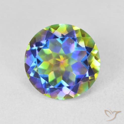 3.43ct طبيعي متعدد الألوان الكوارتز الغامض, دائري, VVS