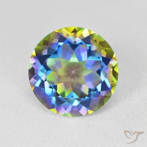 3.59ct طبيعي متعدد الألوان الكوارتز الغامض, دائري, VVS