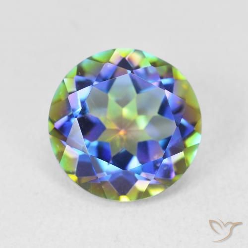 3.51ct طبيعي متعدد الألوان الكوارتز الغامض, دائري, VVS