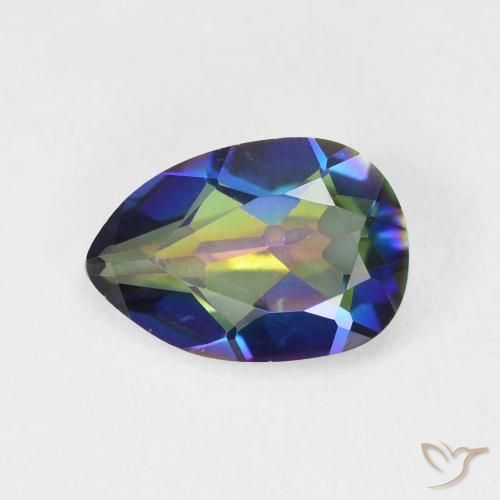 2.33ct طبيعي متعدد الألوان الكوارتز الغامض, شكل الكمثرى, VVS