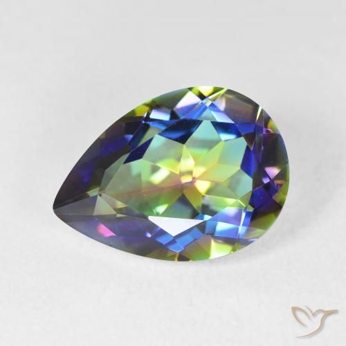 4.99ct طبيعي متعدد الألوان الكوارتز الغامض, شكل الكمثرى, VVS