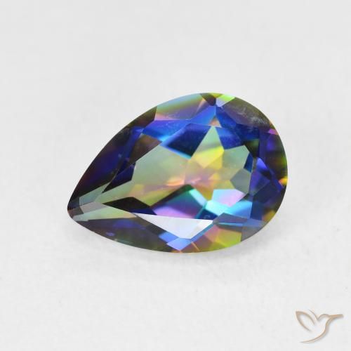 1.87ct طبيعي متعدد الألوان الكوارتز الغامض, شكل الكمثرى, VVS