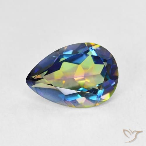 1.82ct طبيعي متعدد الألوان الكوارتز الغامض, شكل الكمثرى, VVS