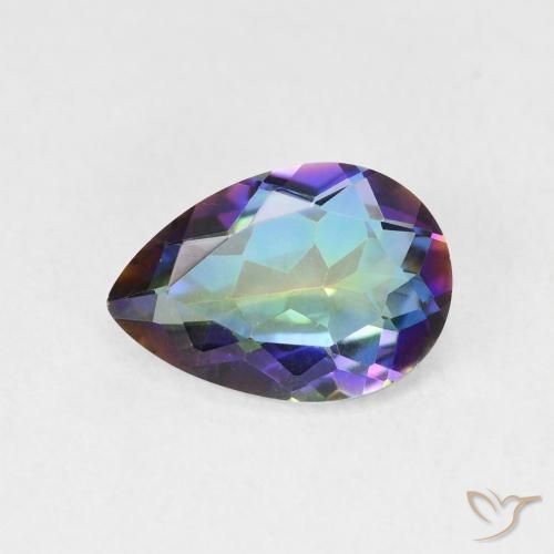 1.72ct طبيعي متعدد الألوان الكوارتز الغامض, شكل الكمثرى, VVS-VS