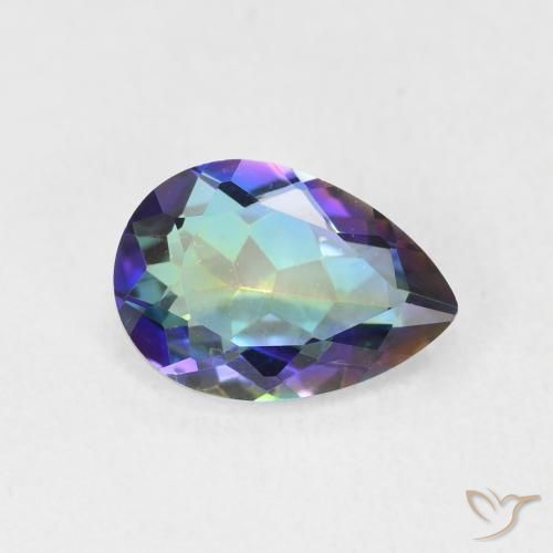 1.78ct طبيعي متعدد الألوان الكوارتز الغامض, شكل الكمثرى, VVS-VS