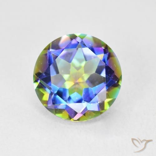 3.56ct طبيعي متعدد الألوان الكوارتز الغامض, دائري, VVS-VS