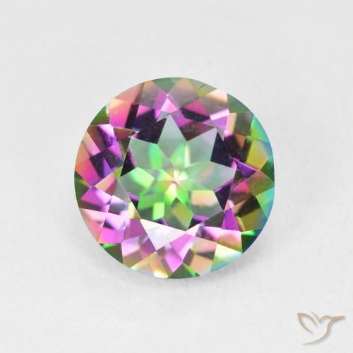 3.34ct طبيعي متعدد الألوان الكوارتز الغامض, دائري, VVS-VS