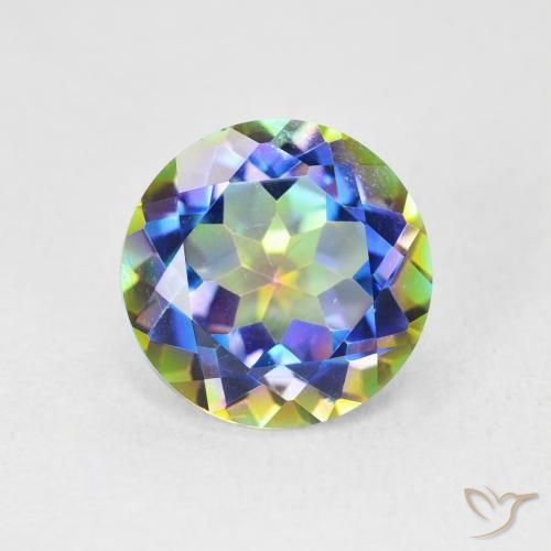 3.58ct طبيعي متعدد الألوان الكوارتز الغامض, دائري, VVS-VS