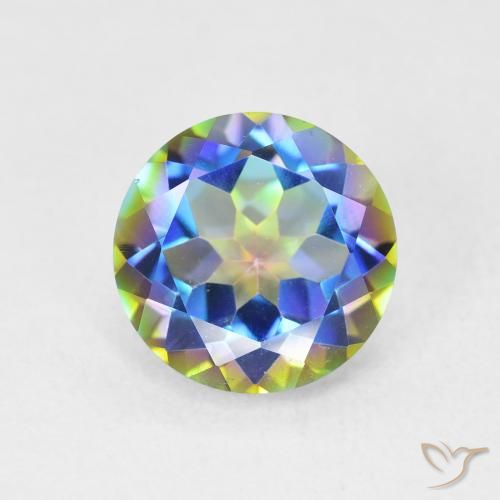 3.47ct طبيعي متعدد الألوان الكوارتز الغامض, دائري, VVS-VS