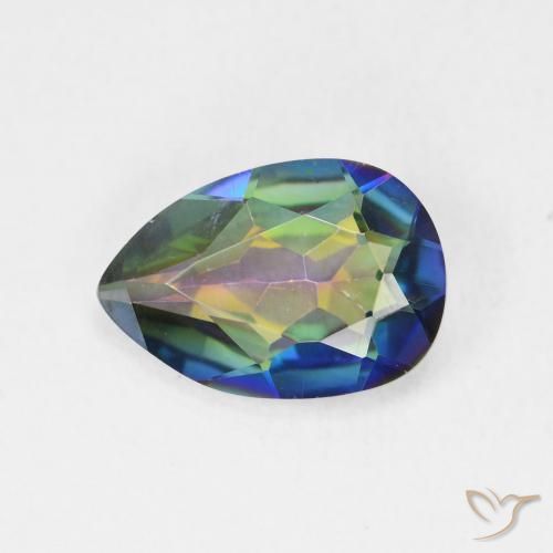2.30ct طبيعي متعدد الألوان الكوارتز الغامض, شكل الكمثرى, VVS-VS