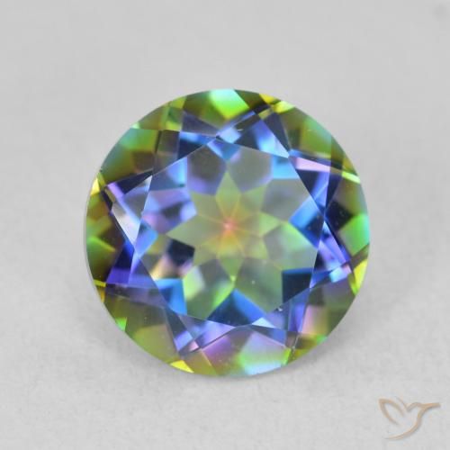 3.41ct طبيعي متعدد الألوان الكوارتز الغامض, دائري, VVS