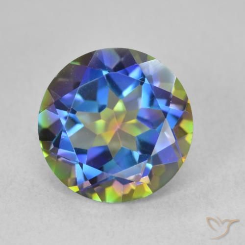 3.40ct طبيعي متعدد الألوان الكوارتز الغامض, دائري, VVS