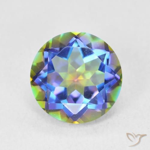 3.57ct طبيعي متعدد الألوان الكوارتز الغامض, دائري, VVS