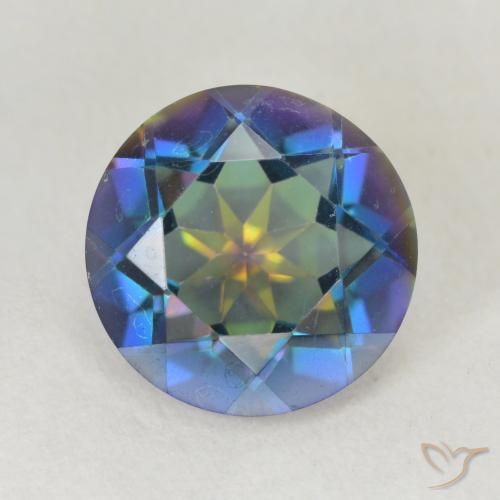 3.12ct طبيعي متعدد الألوان الكوارتز الغامض, دائري, VVS-VS
