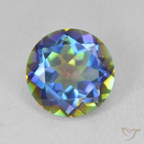 3.52ct طبيعي متعدد الألوان الكوارتز الغامض, دائري, VVS-VS