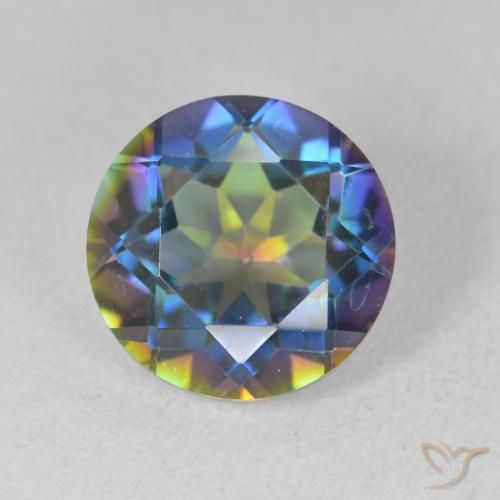 3.33ct طبيعي متعدد الألوان الكوارتز الغامض, دائري, VVS-VS