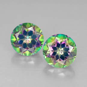 أحجار توباز غامص أعلى قوس قزح طبيعية، قصة دائرى، VVS-VS، وزنها  قيراط