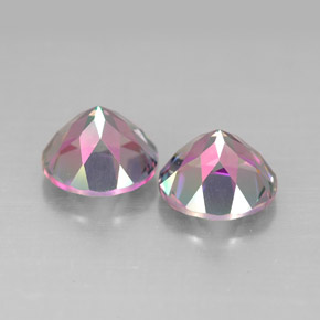 أحجار توباز غامص أعلى قوس قزح طبيعية، قصة دائرى، VVS-VS، وزنها  قيراط