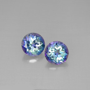 أحجار توباز غامص أعلى قوس قزح طبيعية، قصة دائرى، VVS-VS، وزنها  قيراط