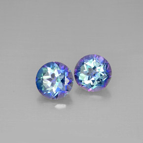 أحجار توباز غامص أعلى قوس قزح طبيعية، قصة دائرى، VVS-VS، وزنها  قيراط