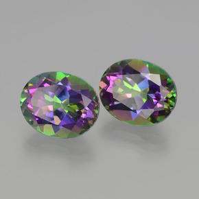 أحجار توباز غامص قوس قزح طبيعية، قصة بيضاوى، VVS-VS، وزنها  قيراط